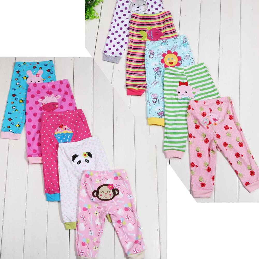 Kids Cartoon Print Leggings 5-Pack - Colorful Pants Set
