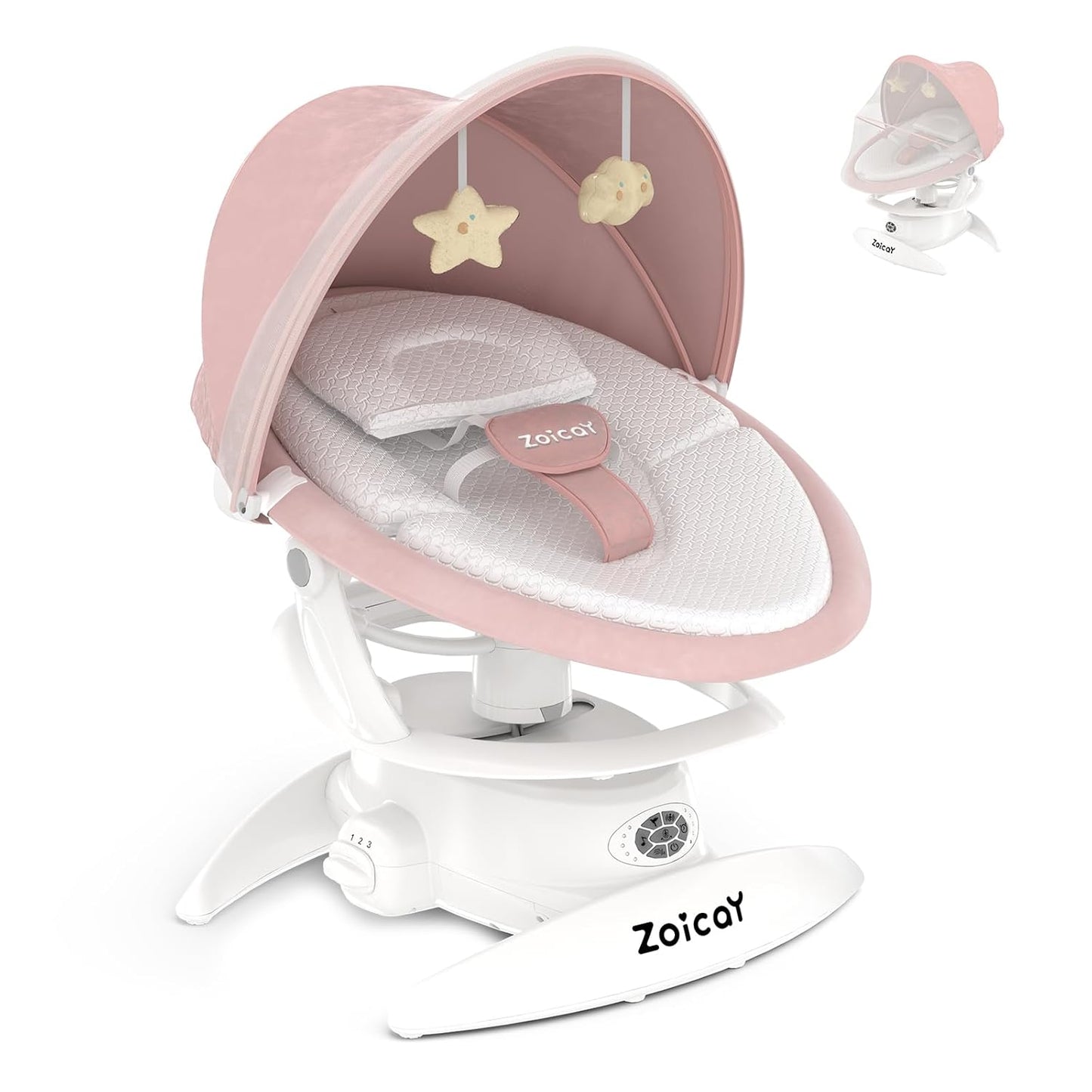 Electric Baby Swing with Motion Detection - 3 Modes, 12 Lullabies, 5 Speeds