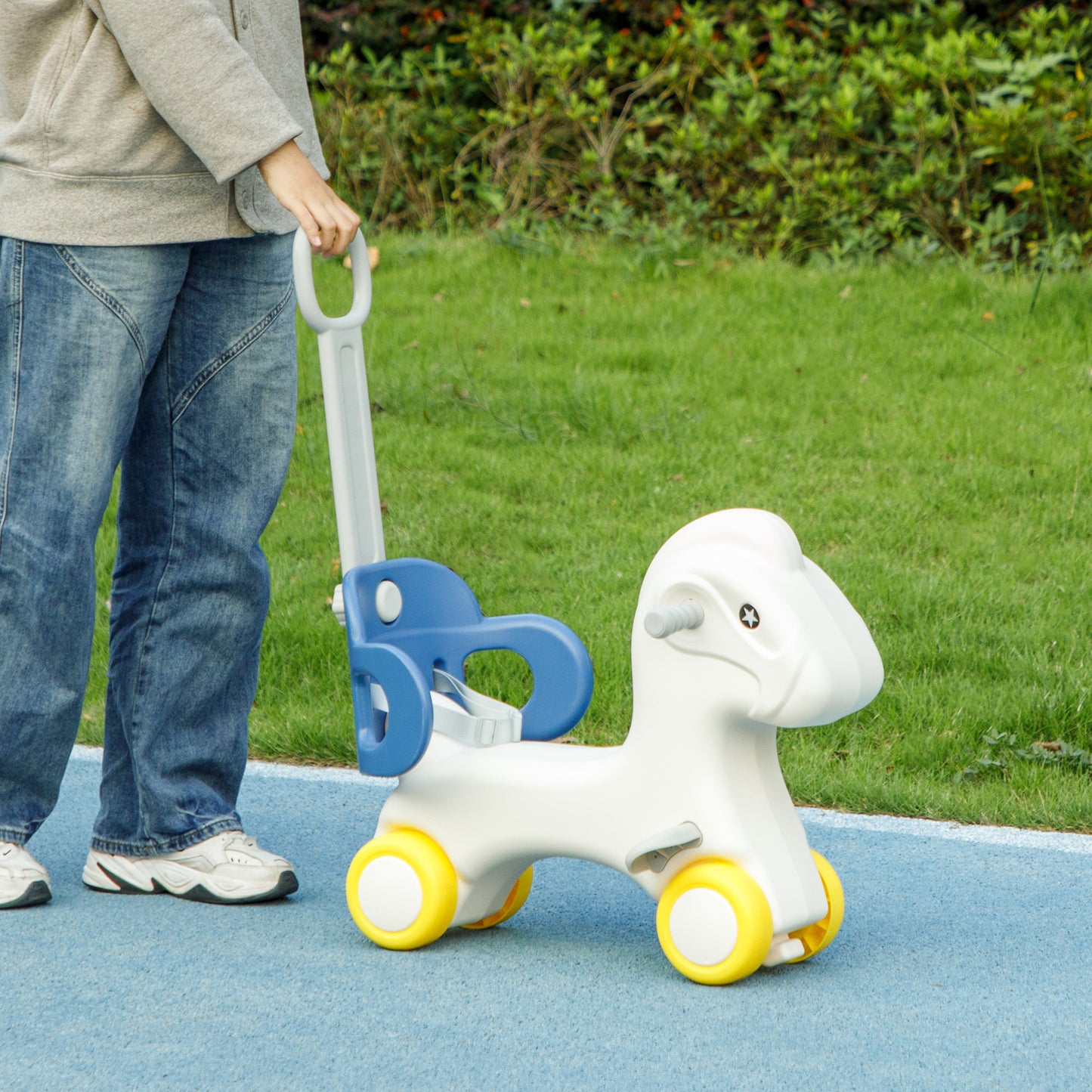 4-in-1 Rocking Horse with Balance Board - Blue (Ages 1-3)