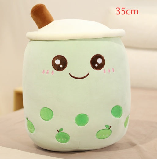 Cute Bubble Tea Plush Pillow - Kawaii Strawberry Milk Tea Stuffed Toy