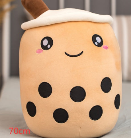 Cute Bubble Tea Plush Pillow - Kawaii Strawberry Milk Tea Stuffed Toy