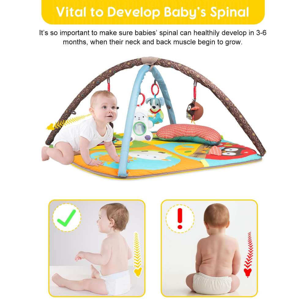 Keeygo Baby Play Mat - Zoo Theme Sensory Activity Gym (0-6 Months)