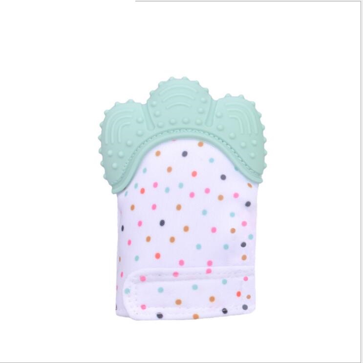 Baby Teether Gloves - Anti-Bite Silicone Molar Gloves with Sound