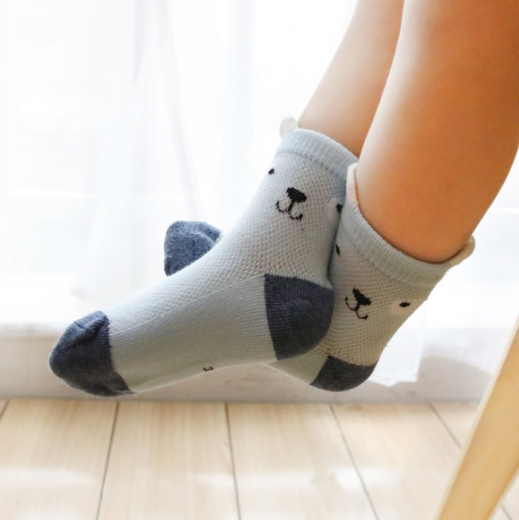 Kids Cotton Socks 5-Pack - Breathable Summer Socks for Boys & Girls