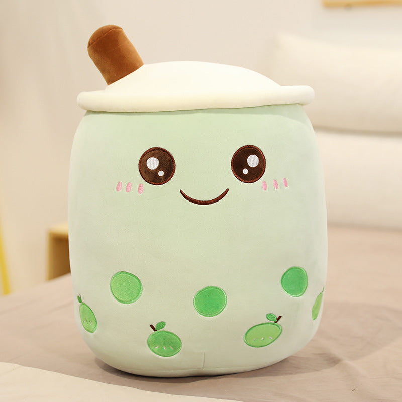 Cute Bubble Tea Plush Pillow - Kawaii Strawberry Milk Tea Stuffed Toy