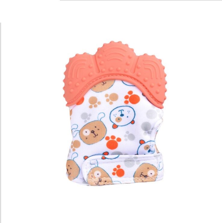 Baby Teether Gloves - Anti-Bite Silicone Molar Gloves with Sound