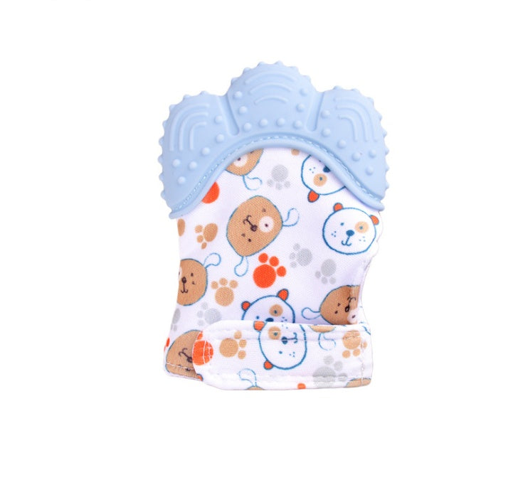 Baby Teether Gloves - Anti-Bite Silicone Molar Gloves with Sound