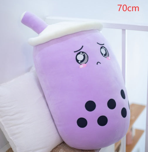 Cute Bubble Tea Plush Pillow - Kawaii Strawberry Milk Tea Stuffed Toy