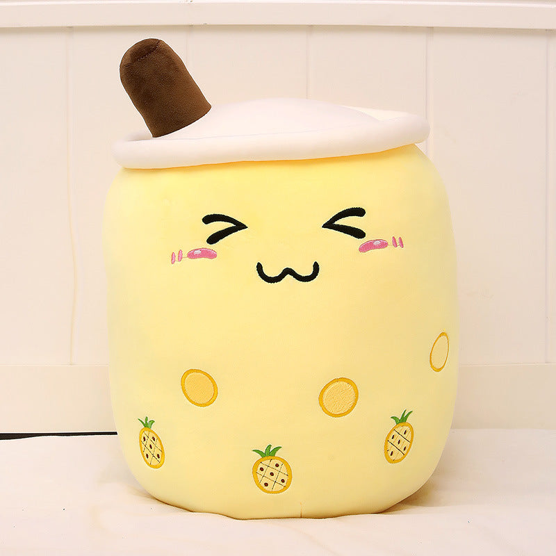 Cute Bubble Tea Plush Pillow - Kawaii Strawberry Milk Tea Stuffed Toy