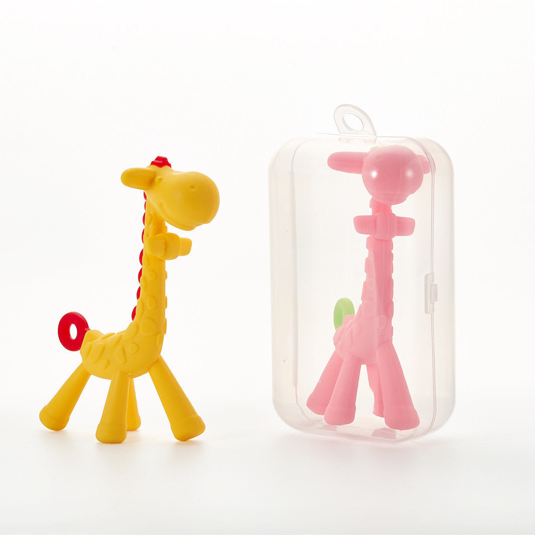 Giraffe Baby Teether Toy - Soft Silicone Molar Stick
