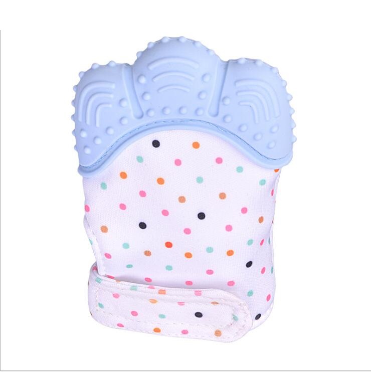 Baby Teether Gloves - Anti-Bite Silicone Molar Gloves with Sound