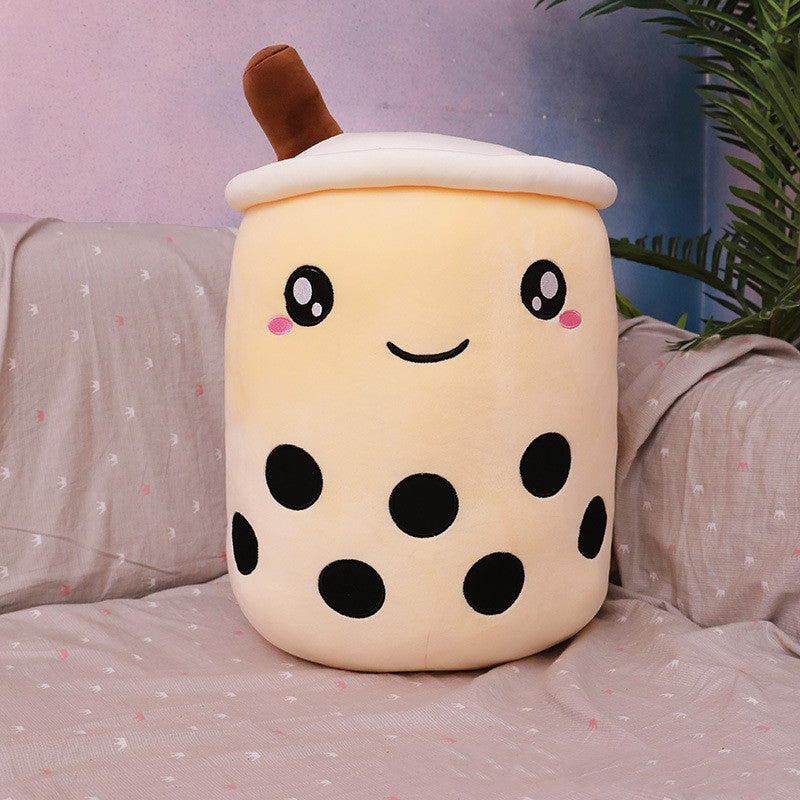 Cute Bubble Tea Plush Pillow - Kawaii Strawberry Milk Tea Stuffed Toy