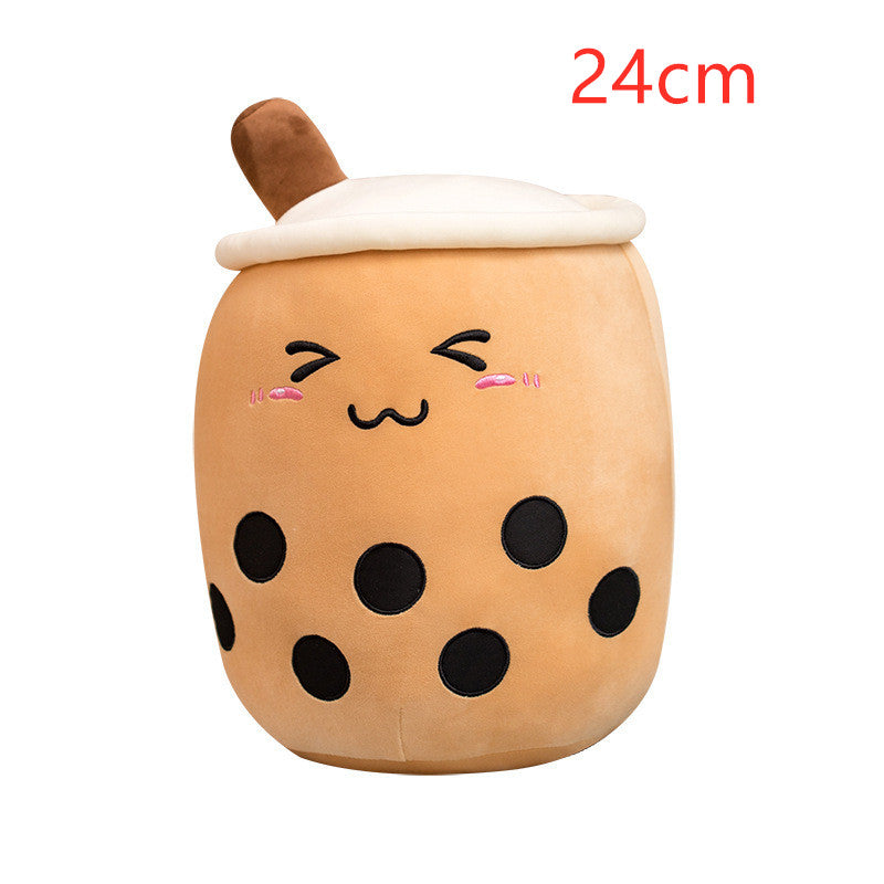 Cute Bubble Tea Plush Pillow - Kawaii Strawberry Milk Tea Stuffed Toy