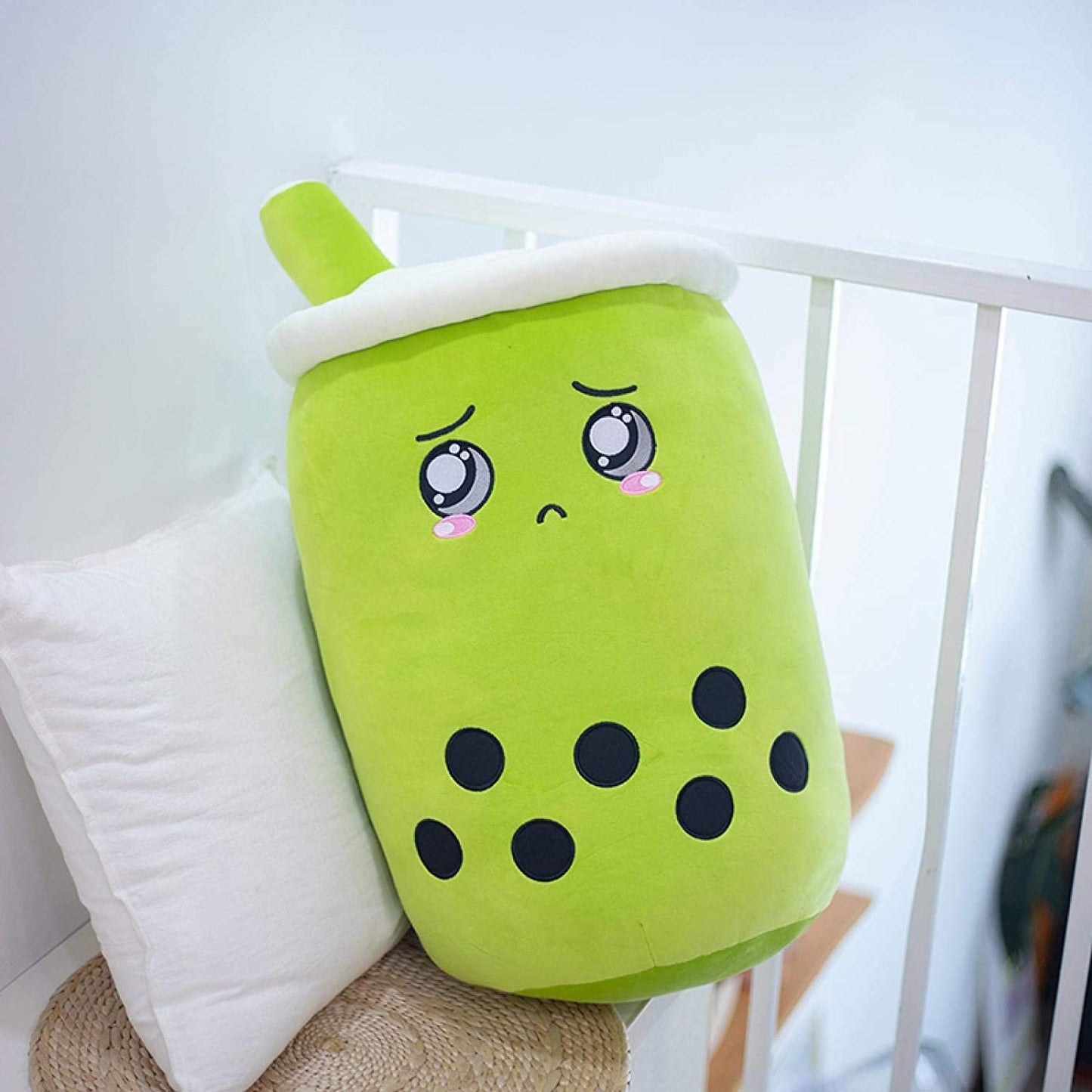 Cute Bubble Tea Plush Pillow - Kawaii Strawberry Milk Tea Stuffed Toy