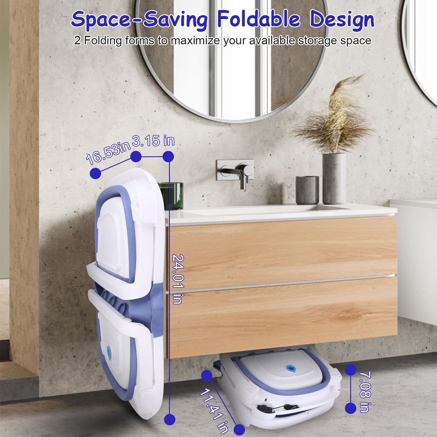 Baby Bath Tub with Thermometer - Collapsible Travel-Friendly (0-24 Months)