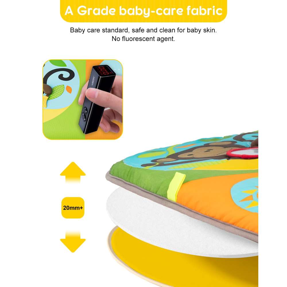 Keeygo Baby Play Mat - Zoo Theme Sensory Activity Gym (0-6 Months)