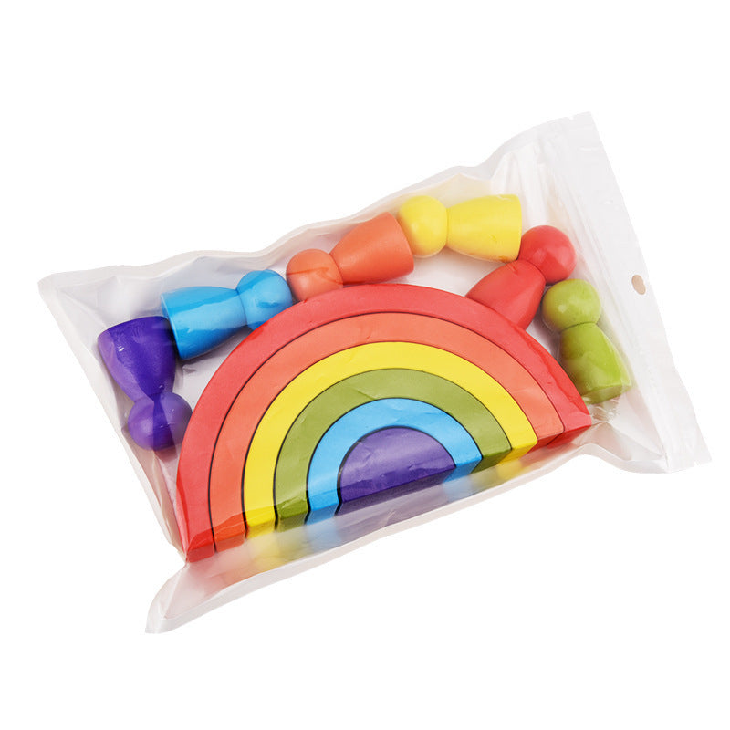 Rainbow Arched Building Blocks - Montessori Wooden Stacking Toy