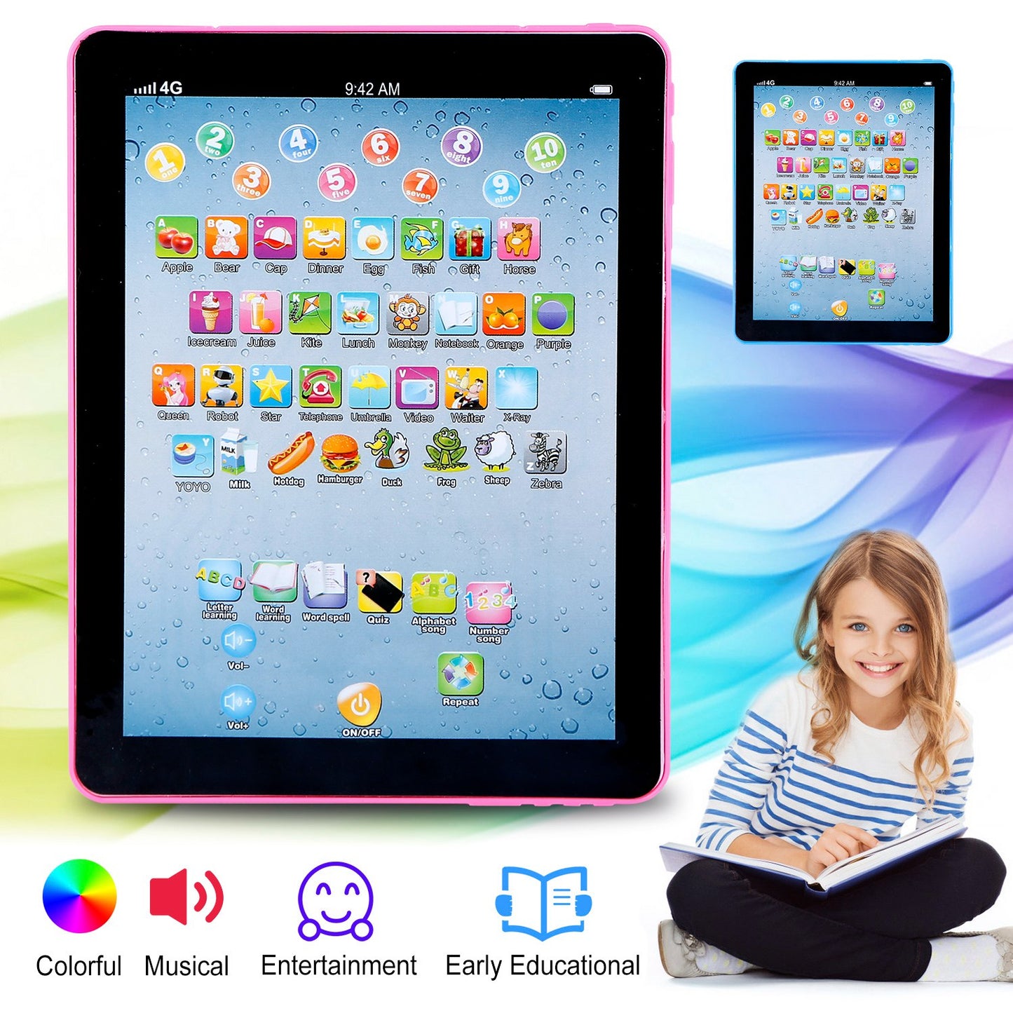 Baby Learning Tablet - Educational Touch Screen Toy for Kids 1-6 Years