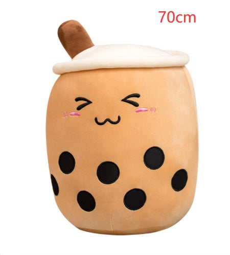 Cute Bubble Tea Plush Pillow - Kawaii Strawberry Milk Tea Stuffed Toy