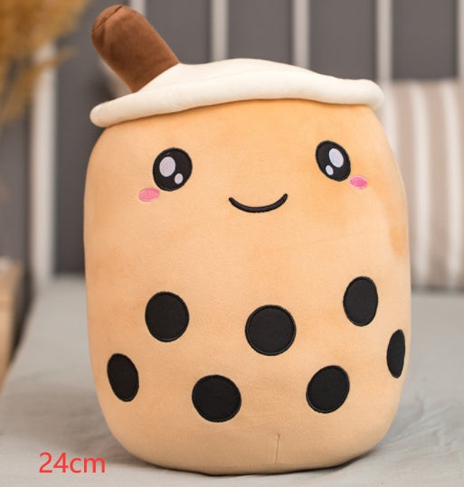 Cute Bubble Tea Plush Pillow - Kawaii Strawberry Milk Tea Stuffed Toy