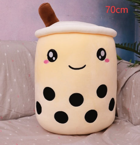 Cute Bubble Tea Plush Pillow - Kawaii Strawberry Milk Tea Stuffed Toy