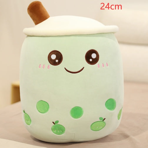 Cute Bubble Tea Plush Pillow - Kawaii Strawberry Milk Tea Stuffed Toy