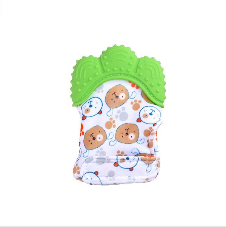 Baby Teether Gloves - Anti-Bite Silicone Molar Gloves with Sound
