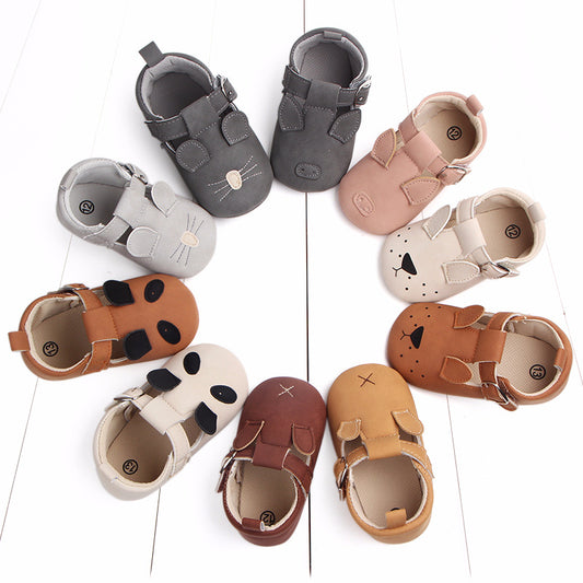 Baby Shoes - Cartoon Animal Matte Leather Non-Slip Soft Bottom