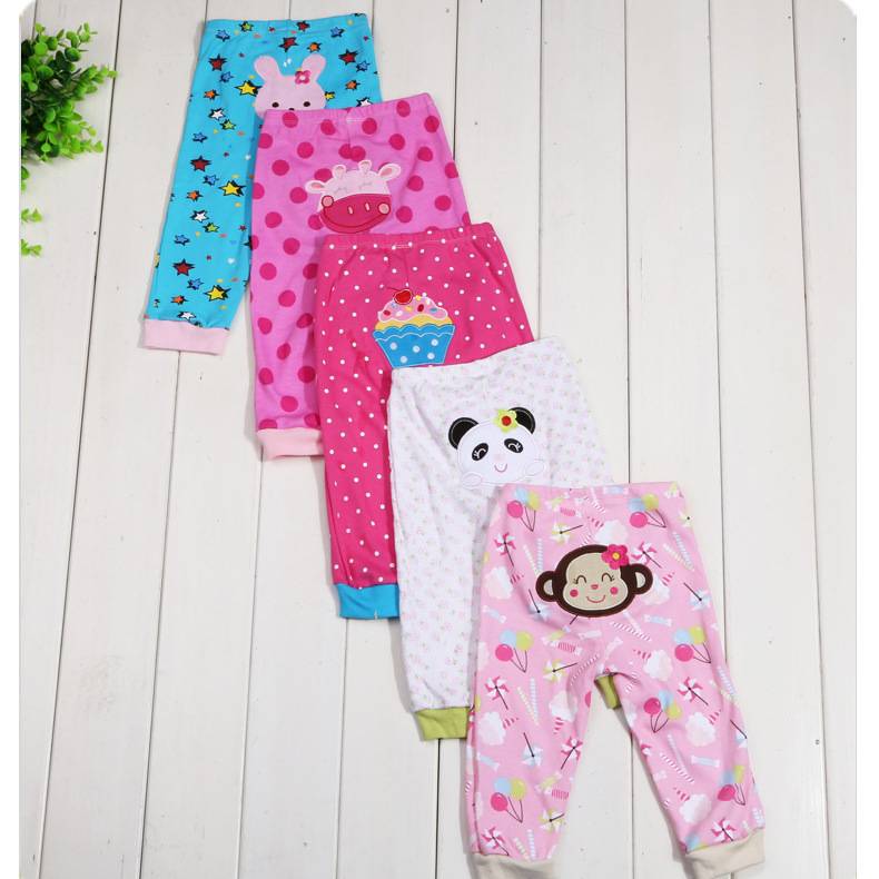 Kids Cartoon Print Leggings 5-Pack - Colorful Pants Set