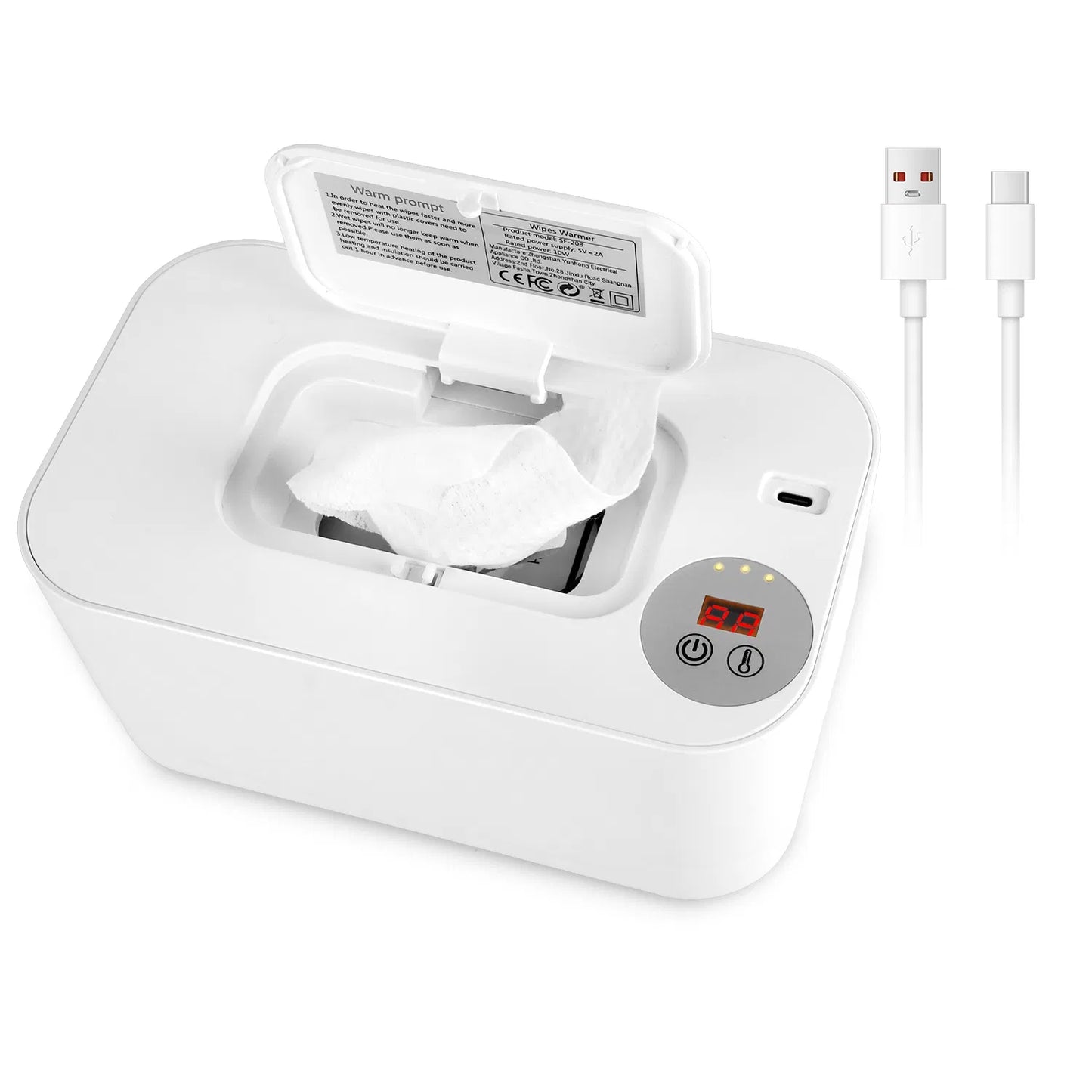 Baby Wipe Warmer - 3 Temperature Settings with Night Light