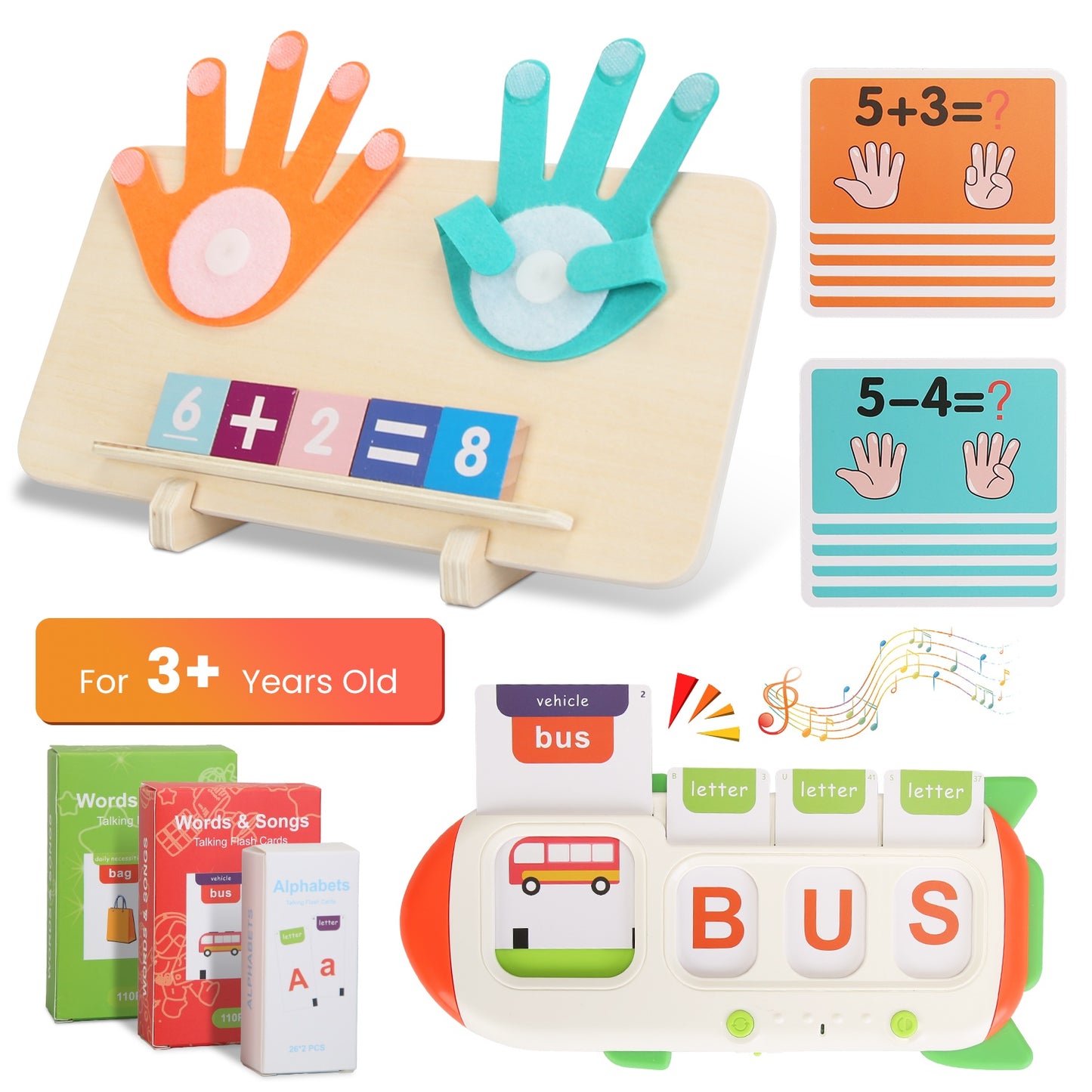 Talking Flash Cards & Finger Counting Math Board - Interactive Learning Toy