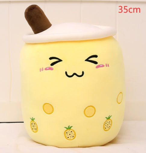 Cute Bubble Tea Plush Pillow - Kawaii Strawberry Milk Tea Stuffed Toy