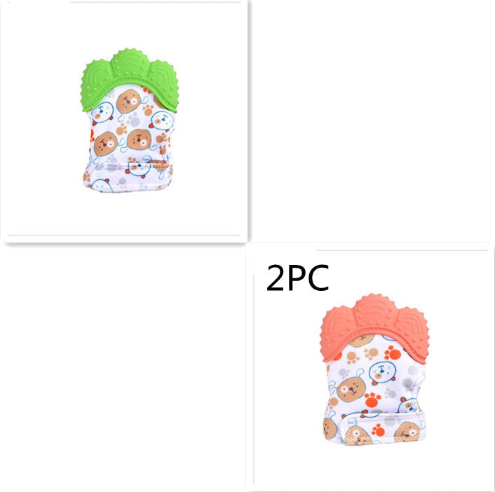Baby Teether Gloves - Anti-Bite Silicone Molar Gloves with Sound