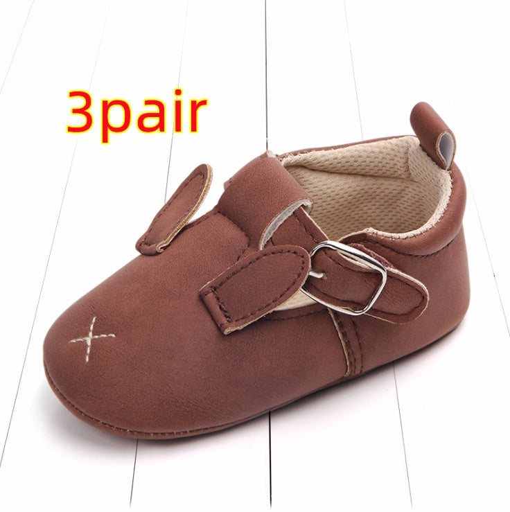 Baby Shoes - Cartoon Animal Matte Leather Non-Slip Soft Bottom
