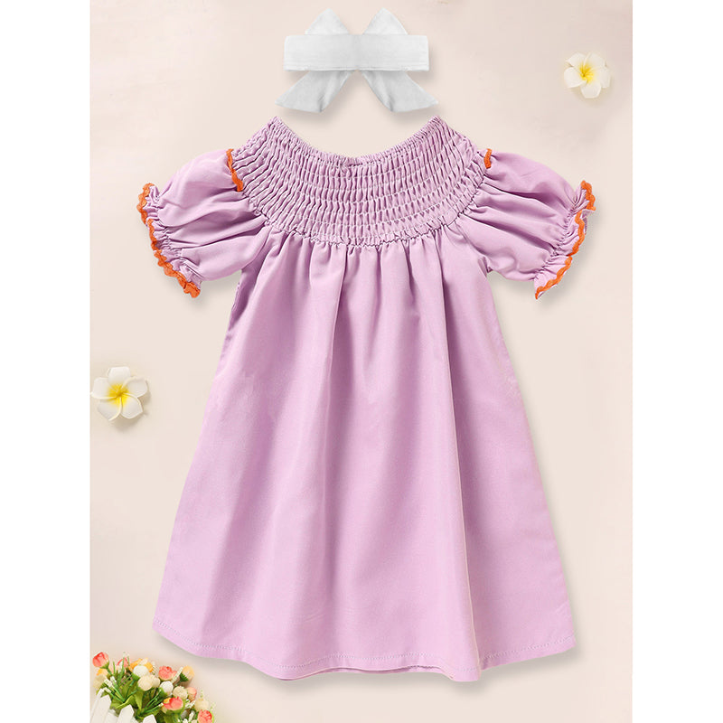Baby Girl Halloween Dress - Ghost Embroidery Dress with Headband