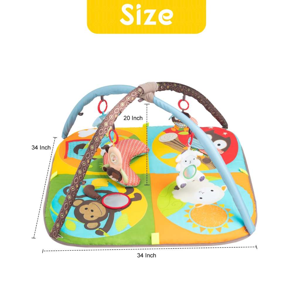 Keeygo Baby Play Mat - Zoo Theme Sensory Activity Gym (0-6 Months)