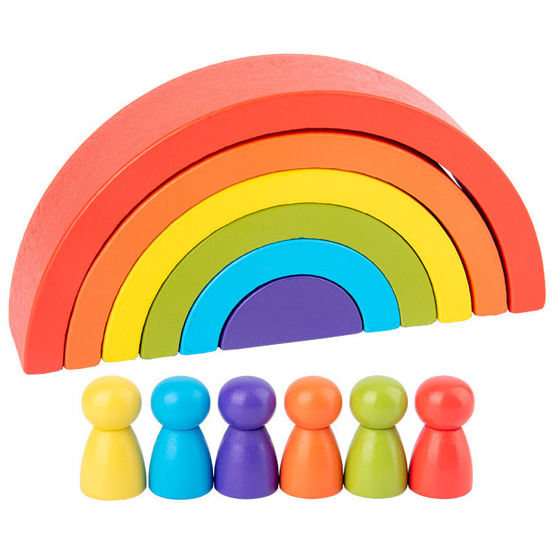 Rainbow Arched Building Blocks - Montessori Wooden Stacking Toy
