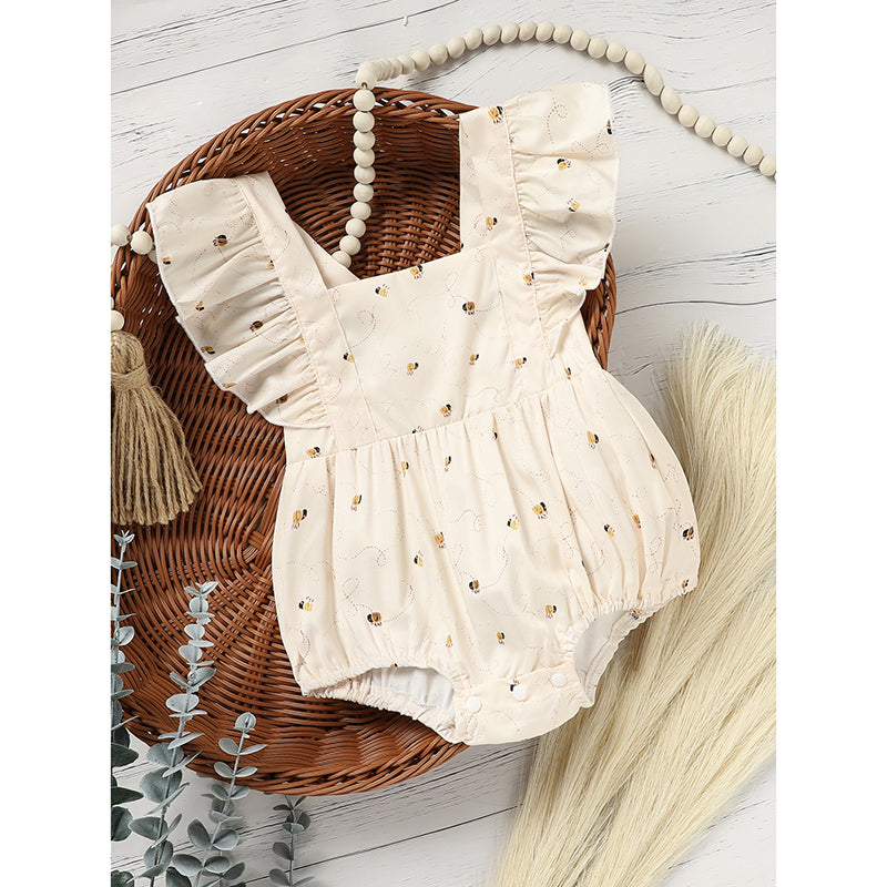 Baby Girl Honeybee Bubble Romper - 1st Bee Day Birthday Outfit