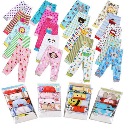 Kids Cartoon Print Leggings 5-Pack - Colorful Pants Set