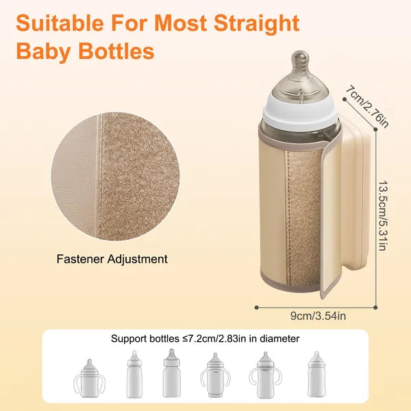 Portable Bottle Warmer with Night Light - 6 Heating Levels for Travel