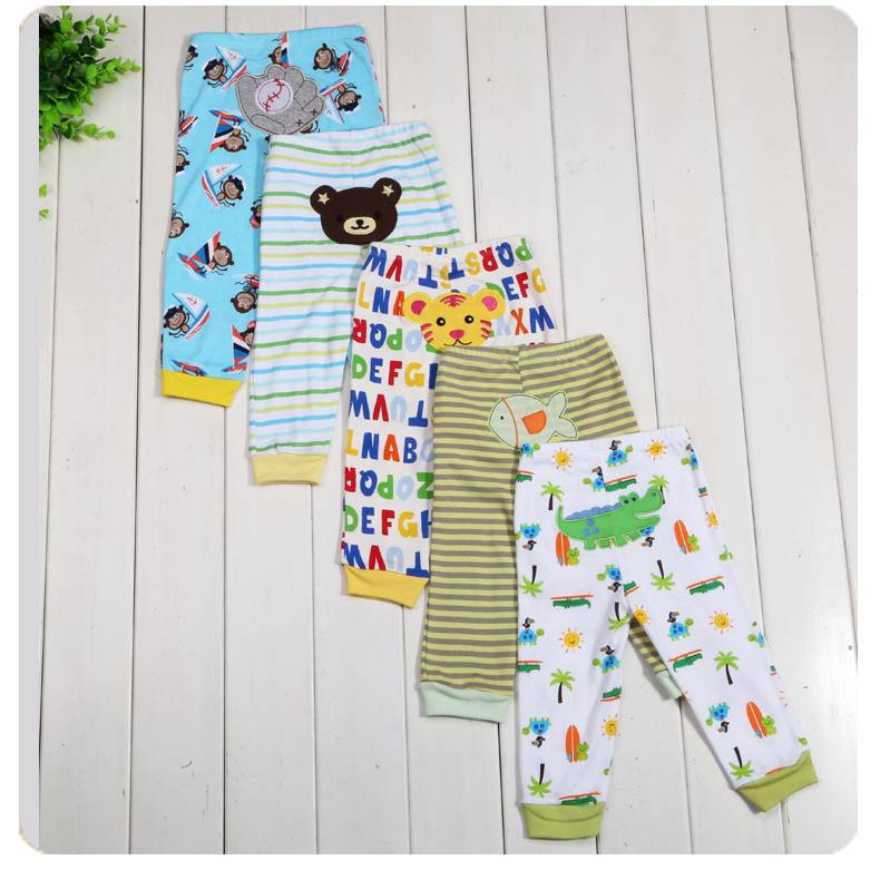 Kids Cartoon Print Leggings 5-Pack - Colorful Pants Set
