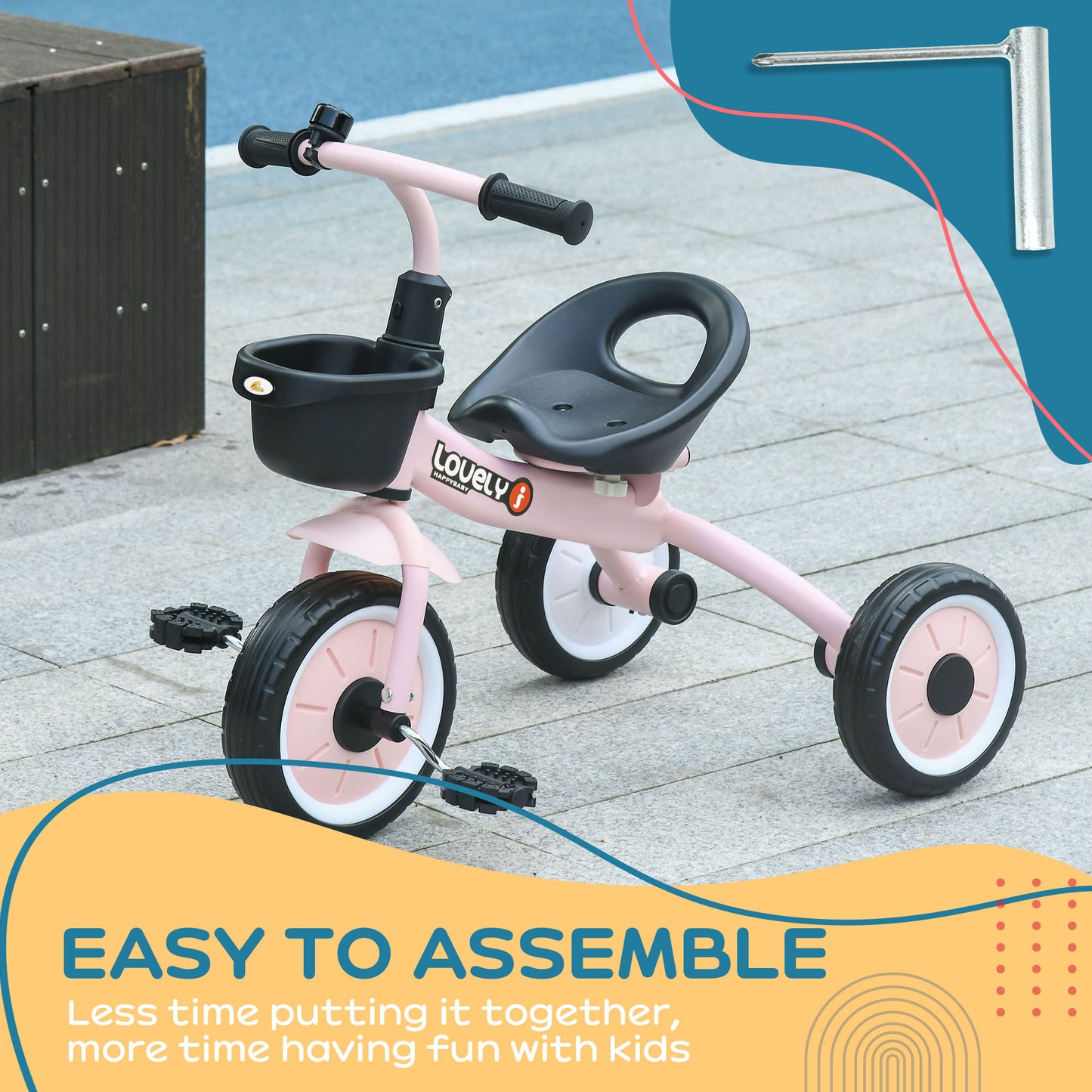 Tricycle for Kids Ages 2-5 - Toddler Bike (Pink)