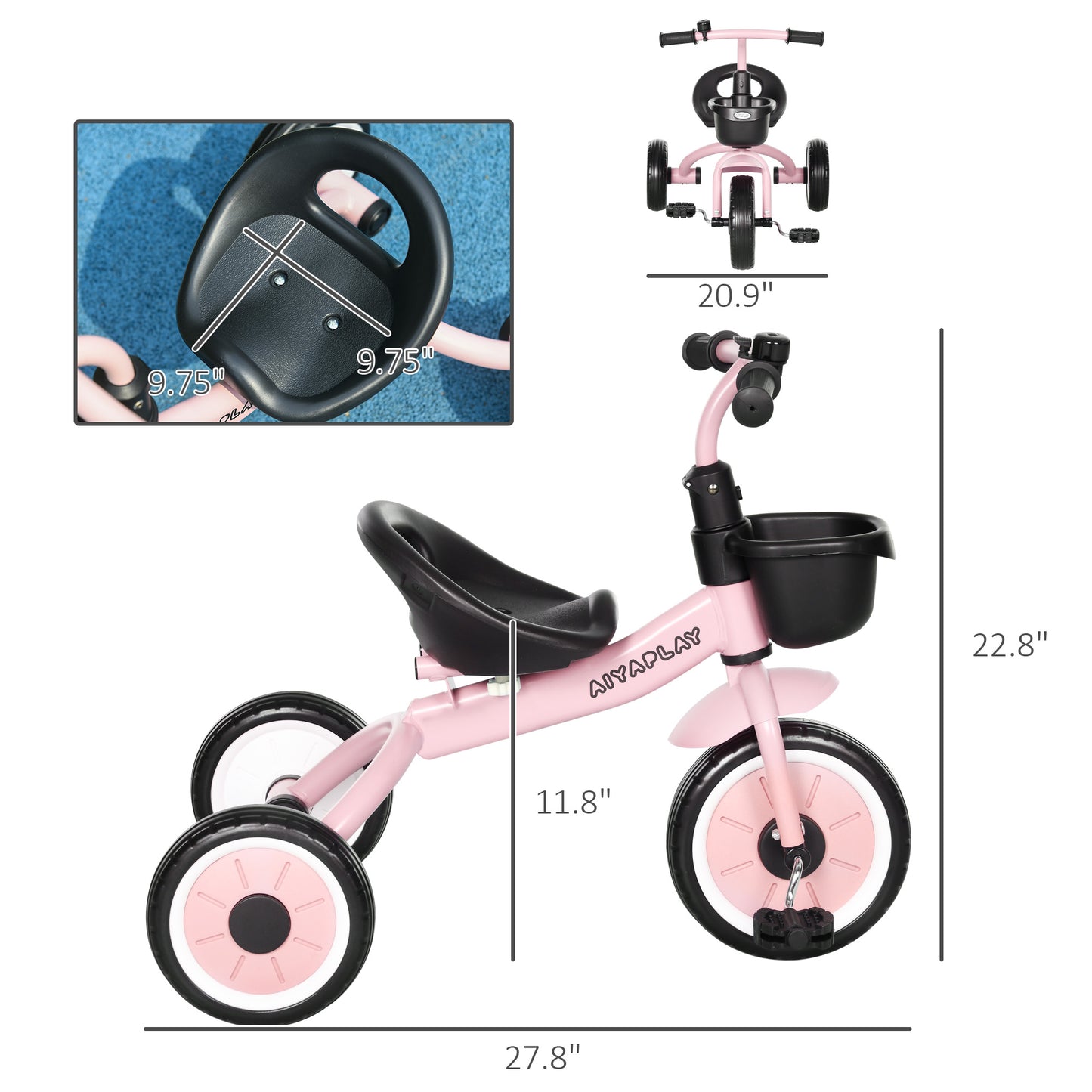 Tricycle for Kids Ages 2-5 - Toddler Bike (Pink)