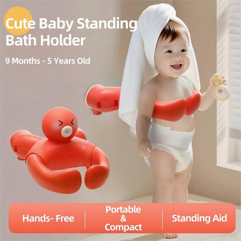 MiniJones Baby Bath Stand - Wall-Mounted Adjustable Suction Cup Holder