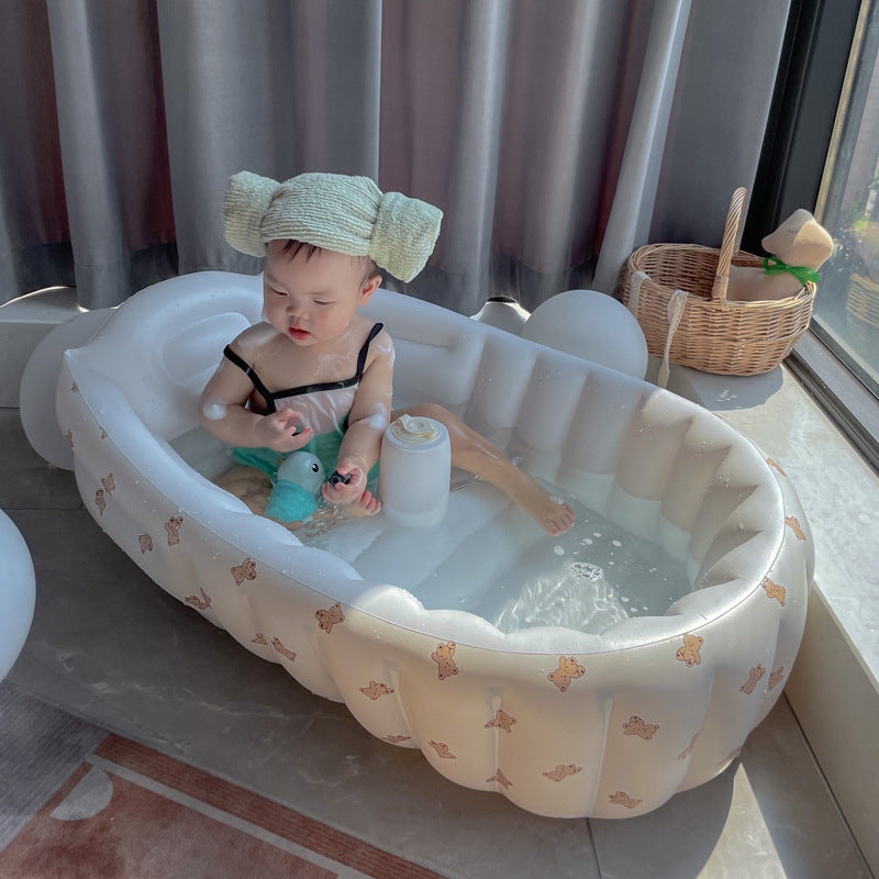 Inflatable Baby Bathtub - Portable Indoor Bath Tub for Infants & Toddlers