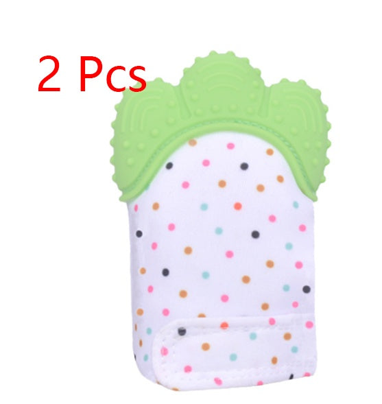 Baby Teether Gloves - Anti-Bite Silicone Molar Gloves with Sound