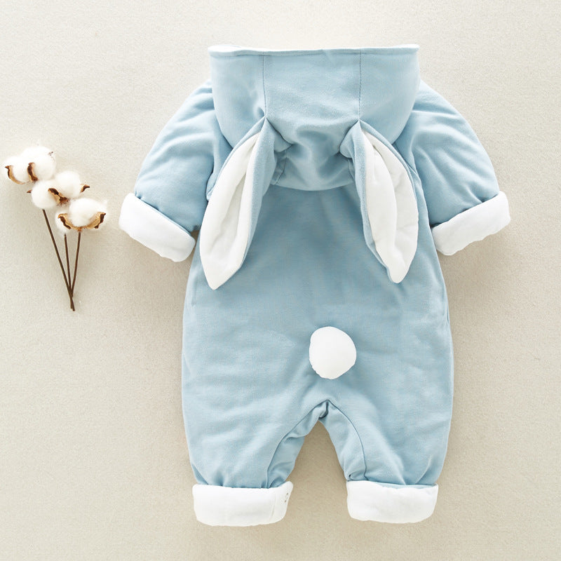 Baby Winter Romper - Cotton Padded Hooded Jumpsuit