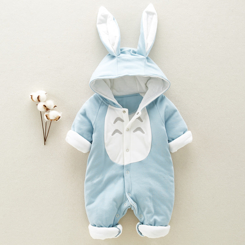 Baby Winter Romper - Cotton Padded Hooded Jumpsuit