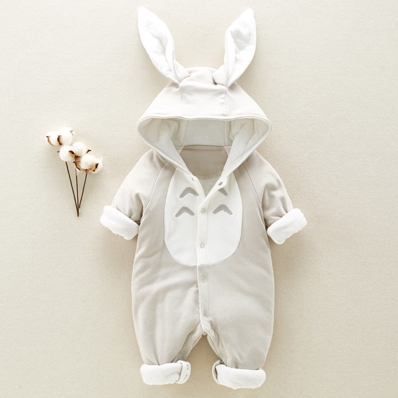 Baby Winter Romper - Cotton Padded Hooded Jumpsuit
