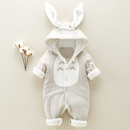 Baby Winter Romper - Cotton Padded Hooded Jumpsuit